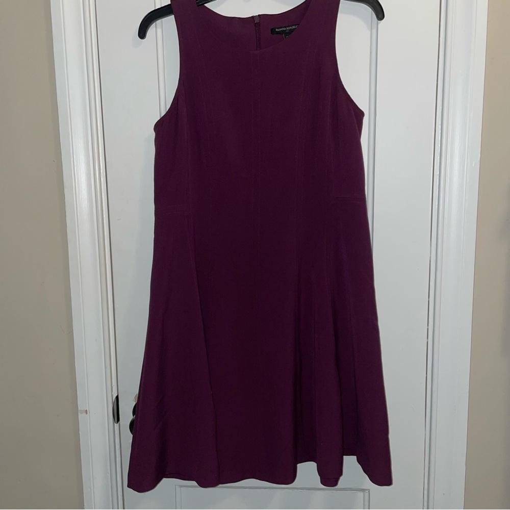 Banana Republic Burgundy Halter A-Line Knee Length Dress Size 10 Petite